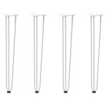 vidaXL Pieds en épingle à cheveux pour consoles  lot de 4  blanc  72 cm  acier massif