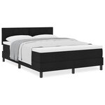 vidaXL Lit à ressort avec matelas Noir 140x190 cm en tissu