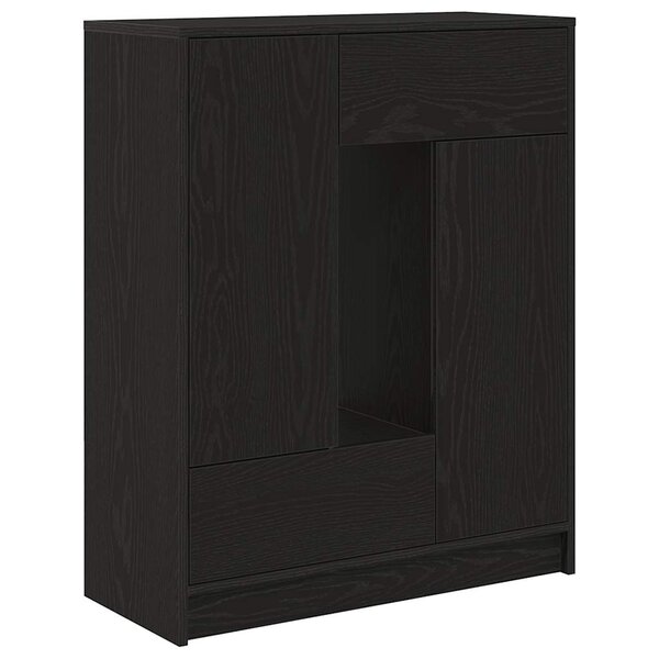 vidaXL Buffet avec tiroirs et portes chêne noir 73x31x90 cm