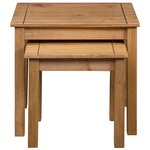 vidaXL Tables gigognes 2 Pièces Bois de pin massif Assortiment Panama