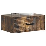 vidaXL Cabinet de chevet mural 2 pièces Chêne fumé 49 x 34 5 x 20 cm