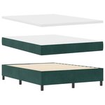 vidaXL Lit à Ressort avec Matelas & Banc Vert Foncé 160x200 cm Velours