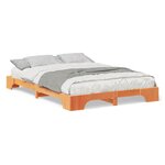 vidaXL Cadre de lit surélevé avec stockage Marron bois