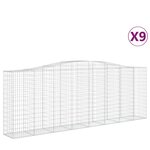 vidaXL Paniers à gabions arqués 9 Pièces 400x50x140/160 cm Fer galvanisé