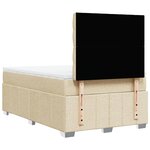 vidaXL Sommier à lattes de lit avec matelas Crème 120x200 cm Tissu
