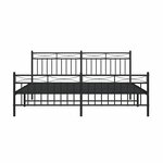 vidaXL Cadre de lit métal sans matelas avec pied de lit noir 183x213cm