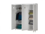 AMORI Lit simple + Lit gigogne  + Chevet + Armoire 3 portes