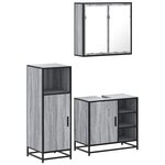 vidaXL Ensemble de meubles de salle de bain 3 Pièces Sonoma gris