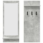 vidaXL Porte-manteau mural avec étagère Gris béton 70 x 10 x 90 cm