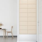 vidaXL Panneaux muraux 12 Pièces Crème 60x30 cm Velours 2 16 m²