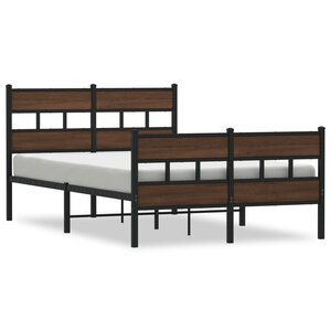 vidaXL Cadre de lit sans matelas avec tête de lit et pied de lit