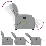 vidaXL Fauteuil de massage inclinable électrique gris clair tissu