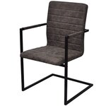 vidaXL Chaises à manger cantilever lot de 2 marron similicuir