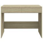 Bureau table poste de travail meuble d'ordinateur informatique étude chêne sonoma 101 x 50 x 76 5 cm bois d'ingénierie beige 02_0023636