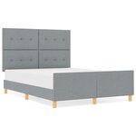 vidaXL Cadre de lit Gris clair 140x200 cm en tissu