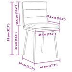 vidaXL Chaises à manger lot de 2 Rouge bordeaux Velours
