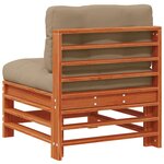 vidaXL Sofa de jardin milieu Pin massif Brun Ciré