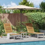 Transats vidaXL 2 Pièces avec Table Bois Massif Acacia