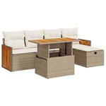 vidaXL Salon de jardin avec coussins 6 Pièces beige résine tressée