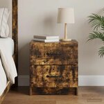vidaXL Cabinet de chevet Chêne fumé 43 x 34 5 x 44 5 cm
