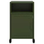 vidaXL Tables de chevet 2 Pièces vert olive 36x39x59 cm acier