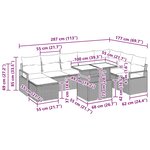 vidaXL Ensemble de canapé de jardin 9 Pièces Gris Poly rotin