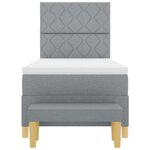 vidaXL Lit à ressorts avec matelas Gris clair 90 x 190 cm tissu