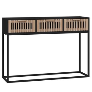 vidaXL Table console noir 105x30x75 cm bois d'ingénierie et fer