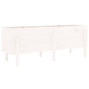 vidaXL Lit surélevé de jardin blanc 160x50x57 cm bois de pin massif