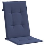 vidaXL Coussins de chaise à dossier haut lot de 6 bleu marine tissu