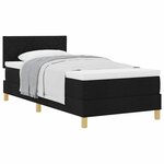 vidaXL Lit à ressorts avec matelas Noir 90 x 200 cm tissu