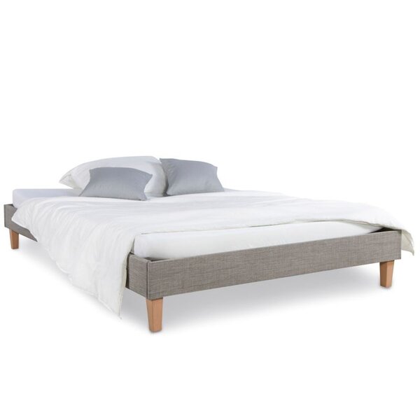 Lit capitonné avec matelas et sommier 120x200