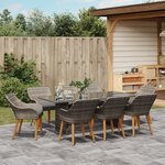 vidaXL Ensemble de salle à manger de jardin poly rotin gris de 9 pièces