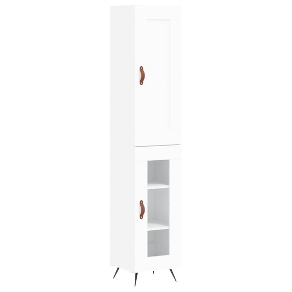 vidaXL Buffet haut Blanc 34 5x34x180 cm Bois d'ingénierie