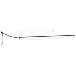 vidaXL Auvent Rétractable Blanc 500 × 300 cm Tissu et Métal