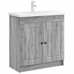 vidaXL Armoire sous évier de salle de bain Sonoma gris