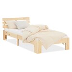 Lit en Bois 90x200 cm Naturel avec matelas