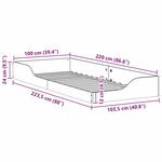 vidaXL Cadre de lit Marron 100 x 220 cm Pin massif