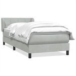 vidaXL Sommier à lattes de lit et matelas gris clair 80x210 cm velours