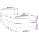 vidaXL Sommier à lattes de lit avec matelas Taupe 90x190 cm Tissu