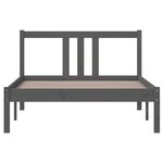 vidaXL Cadre de lit sans matelas gris bois massif 100x200 cm