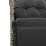 vidaXL Ensemble de bistro de jardin 3 Pièces coussins gris poly rotin
