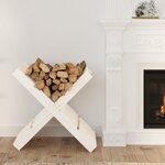 vidaXL Porte-bûches Blanc 47x39 5x48 cm Bois massif de pin