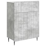 vidaXL Buffet Gris béton 66 x 34 5 x 92 cm Bois d'ingénierie