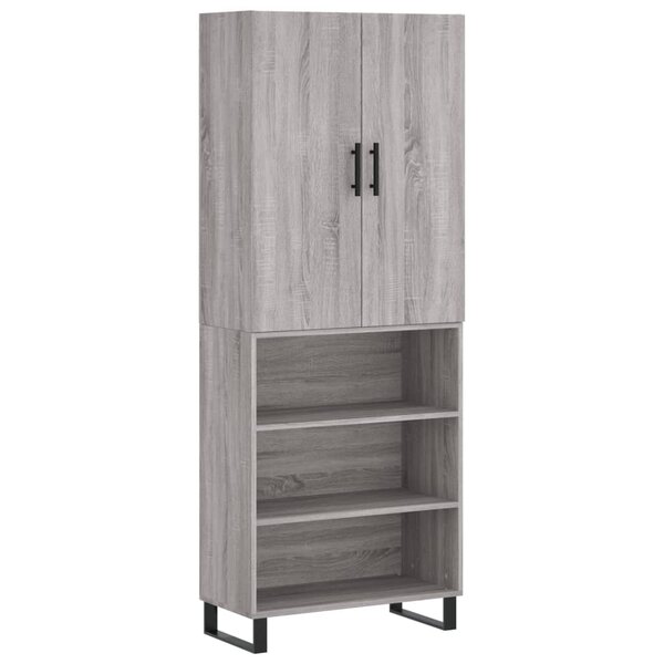 vidaXL Buffet haut Sonoma gris 69 5x34x180 cm Bois d'ingénierie