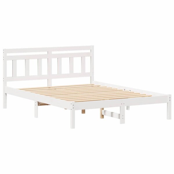vidaXL Cadre de lit avec tête de lit Blanc Bois de pin