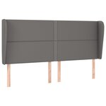 vidaXL Tête de lit avec oreilles Gris 183x23x118/128 cm Similicuir