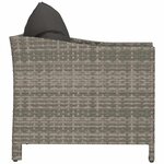 vidaXL Fauteuil de jardin avec coussin en polyrotin gris