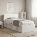 vidaXL Cabinet de Tête de Lit Blanc brillant Bois d'ingénierie