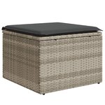 vidaXL Salon de jardin 6 Pièces avec coussins gris clair résine tressée